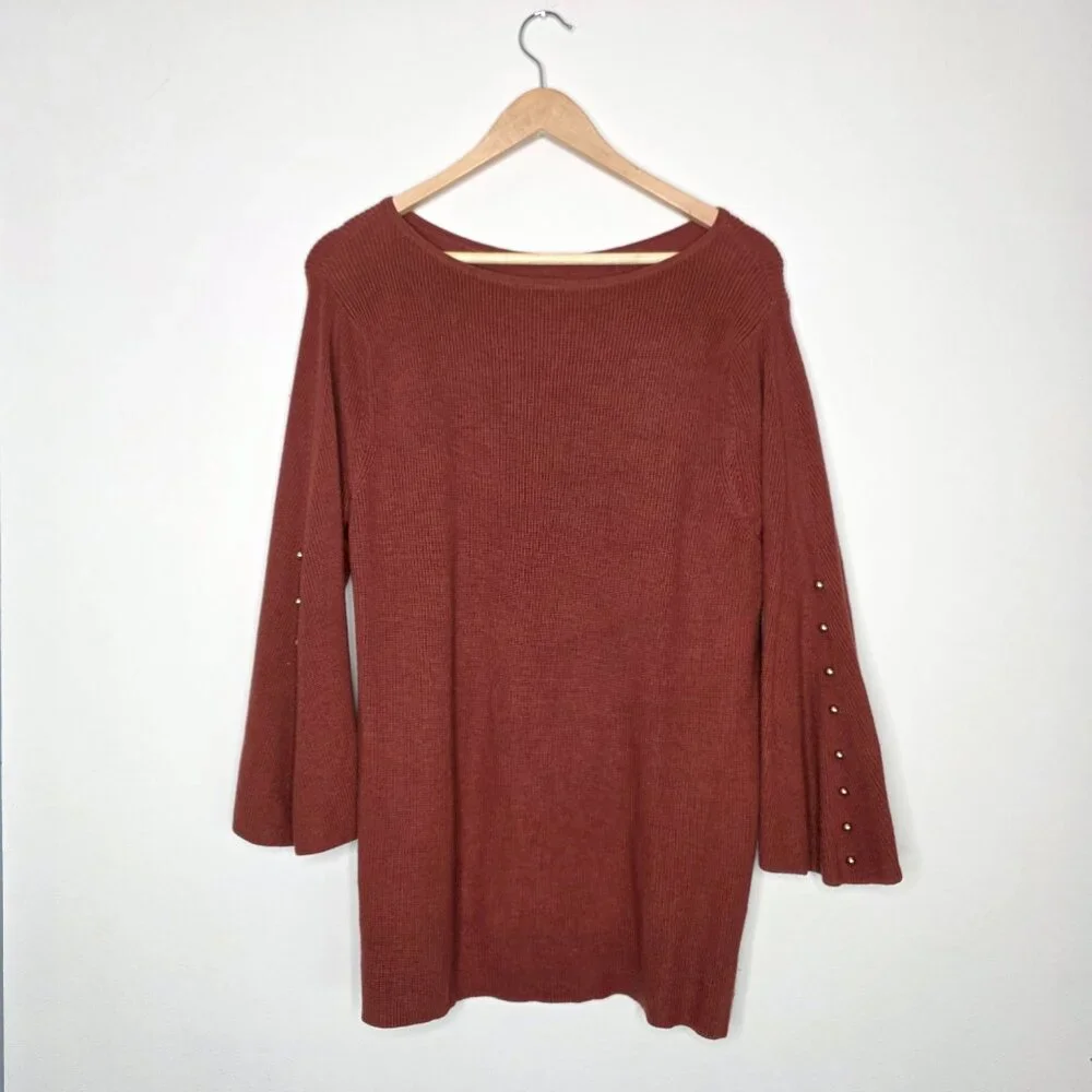 Chico's Soft Cotton & Rayon Blend Knit Top Size 3 Size XL Quiet Luxury Lagenlook